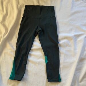 Lululemon Athletica Black and Teal Leggings